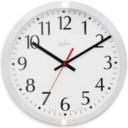 Acctim Javik Wall Clock Quartz Spun Metal Easy Read Arabic Numbers Aluminium 25Cm - thumbnail 2