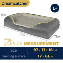Dreamcatcher Grey Large Plus Dog Bed Orthopaedic Shredded Memory Foam, Fleece Sleeping Area, Non Slip Base, Washable Cover - thumbnail 7