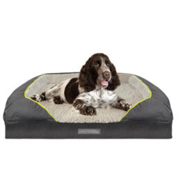 Dreamcatcher Grey Large Plus Dog Bed Orthopaedic Shredded Memory Foam, Fleece Sleeping Area, Non Slip Base, Washable Cover