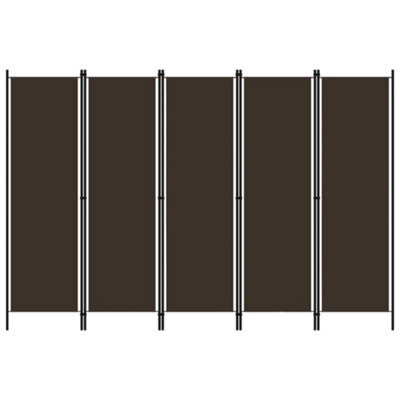 Berkfield 5-Panel Room Divider Brown 250X180 Cm - image 1