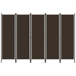 Berkfield 5-Panel Room Divider Brown 250X180 Cm