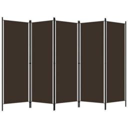 Berkfield 5-Panel Room Divider Brown 250X180 Cm - thumbnail 2
