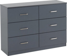 Seconique Dakota 6 Drawer Chest Of Drawers Dark Grey