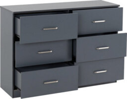 Seconique Dakota 6 Drawer Chest Of Drawers Dark Grey - thumbnail 2