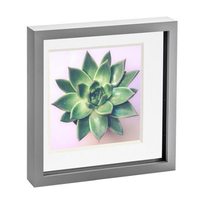 "Nicola Spring 10 X 10"" Photo Frame - Grey/white Mount - 3D Photo Frame Picture Frame Box Portrait Display Case (53 X 53Cm)" - image 1