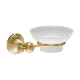 Plum&clay Ashford Gold Traditional Wall Mounted Soap Holder With Ceramic Dish - thumbnail 1