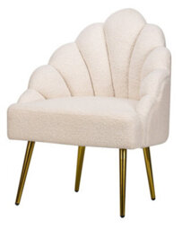 Nordlys White Bouclé And Metal Lounge Chair Vintage Style Living Room - thumbnail 2