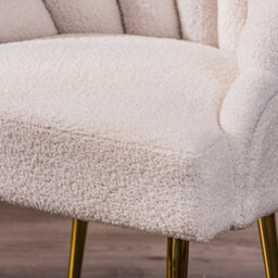 Nordlys White Bouclé And Metal Lounge Chair Vintage Style Living Room - thumbnail 7