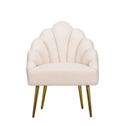 Nordlys White Bouclé And Metal Lounge Chair Vintage Style Living Room - thumbnail 5