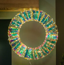 Samuel Alexander 45Cm Light Up Iridescent Dream Christmas Wreath With 600 Warm White Leds - thumbnail 1