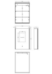 Balterley Rectangular 1 Door Touch Sensor Mirror Cabinet With 2 Shelves, Demister & Shaver Socket, 500mm - White/chrome - thumbnail 8