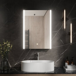 Balterley Rectangular 1 Door Touch Sensor Mirror Cabinet With 2 Shelves, Demister & Shaver Socket, 500mm - White/chrome - thumbnail 2
