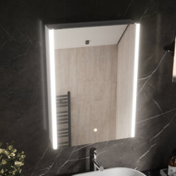 Balterley Rectangular 1 Door Touch Sensor Mirror Cabinet With 2 Shelves, Demister & Shaver Socket, 500mm - White/chrome - thumbnail 3