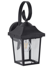 Beliani Outdoor Wall Light Matte Black Traditional Sconce Waterproof Iron And Glass Patio Garden Light 15 X 18 X 33 Cm - thumbnail 2