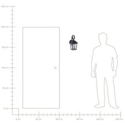Beliani Outdoor Wall Light Matte Black Traditional Sconce Waterproof Iron And Glass Patio Garden Light 15 X 18 X 33 Cm - thumbnail 5