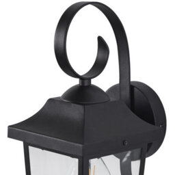 Beliani Outdoor Wall Light Matte Black Traditional Sconce Waterproof Iron And Glass Patio Garden Light 15 X 18 X 33 Cm - thumbnail 4