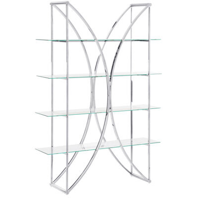 Beliani 4 Tier Shelving Unit Hollow Metal 175 Cm Silver - image 1