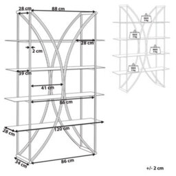 Beliani 4 Tier Shelving Unit Hollow Metal 175 Cm Silver - thumbnail 3