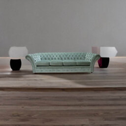 Chesterfield 4 Seater Sofa Settee Velluto Lawn Green Fabric In Balmoral Style - thumbnail 5
