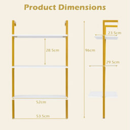 Gainoom 3-Tier Industrial Wall Mounted Shelves Wooden Floating Shelving Unit - thumbnail 2