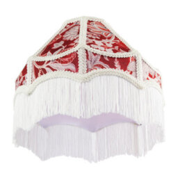 Happy Homewares Vintage Victorian Style Floral Pendant Shade In Burgundy Red Fabric - thumbnail 4