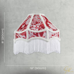 Happy Homewares Vintage Victorian Style Floral Pendant Shade In Burgundy Red Fabric - thumbnail 7