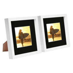 "Nicola Spring 8 X 8"" Photo Frames - Black Mount 3D Photo Frame Picture Frame Box Portrait Display Case & Spacer (4 X 4"" Mount) X2" - thumbnail 1