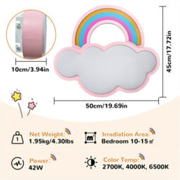 Vrygle Modern Ceiling Light Cloud Dimmable Led Chandelier Pendant Lamp For Kids Bedroom Pink - thumbnail 2