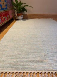 Second Nature Online Hush Hand Loomed Soft Cotton Rug In Muted Colours / 120 X 180 Cm / Duck Egg Blue - thumbnail 1