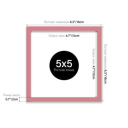 5X5 Pink Picture Frame (12.7 X 12.7Cm) Poster, Photo, Artwork, Gallery Wall Or Print - thumbnail 3
