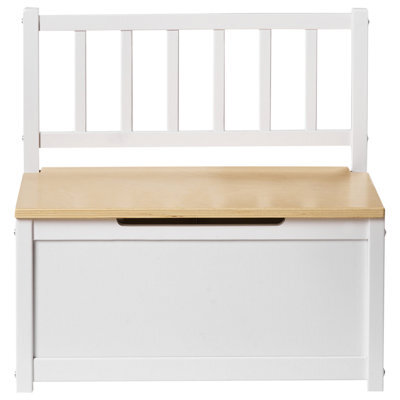 Wyld And Coco Kids Storage Bench In White Pine Wood With Soft-Close Lid - 54 X 28 X 53 Cm - image 1