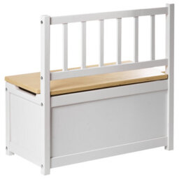 Wyld And Coco Kids Storage Bench In White Pine Wood With Soft-Close Lid - 54 X 28 X 53 Cm - thumbnail 5