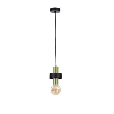 Luminosa Lighting Luminosa Unica Slim Pendant Ceiling Light Black, Gold, 12Cm, 1X E27