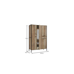 Timber Art Design Stretton Urban Industrial 4 Door Large Wardrobe With Drawer Rustic Bedroom - thumbnail 2