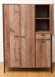 Timber Art Design Stretton Urban Industrial 4 Door Large Wardrobe With Drawer Rustic Bedroom - thumbnail 7
