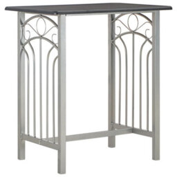 Berkfield 3 Piece Bar Set Wood And Steel Black - thumbnail 2