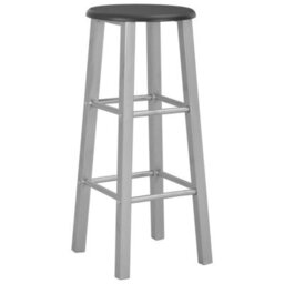 Berkfield 3 Piece Bar Set Wood And Steel Black - thumbnail 6