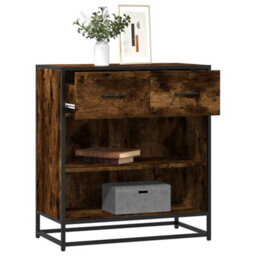 Berkfield Sideboard Smoked Oak 68X35X76 Cm Engineered Wood - thumbnail 1