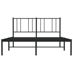 Berkfield Metal Bed Frame With Headboard Black 160X200 Cm - thumbnail 6