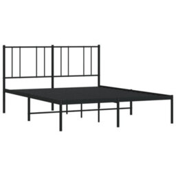 Berkfield Metal Bed Frame With Headboard Black 160X200 Cm - thumbnail 5