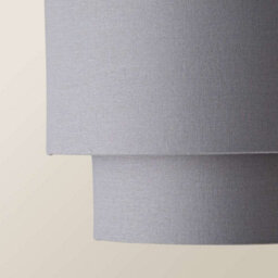 Valuelights Jodie Two Tier Grey Linen Ceiling Drum Lamp Shade (D)30Cm - thumbnail 4
