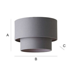 Valuelights Jodie Two Tier Grey Linen Ceiling Drum Lamp Shade (D)30Cm - thumbnail 7