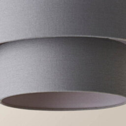 Valuelights Jodie Two Tier Grey Linen Ceiling Drum Lamp Shade (D)30Cm - thumbnail 5