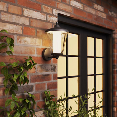 GoodHome Haro Fixed Matt Dark Grey Mains-Powered Integrated Led Outdoor Lantern Wall Light 1000Lm (Dia)20.5Cm - image 1