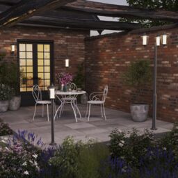 GoodHome Haro Fixed Matt Dark Grey Mains-Powered Integrated Led Outdoor Lantern Wall Light 1000Lm (Dia)20.5Cm - thumbnail 2
