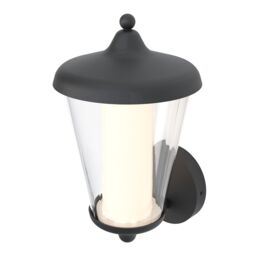 GoodHome Haro Fixed Matt Dark Grey Mains-Powered Integrated Led Outdoor Lantern Wall Light 1000Lm (Dia)20.5Cm - thumbnail 5