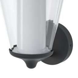 GoodHome Haro Fixed Matt Dark Grey Mains-Powered Integrated Led Outdoor Lantern Wall Light 1000Lm (Dia)20.5Cm - thumbnail 6