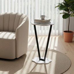 2 Tiers Marble Effect Coffee Side End Table Sofa Bedside Side - thumbnail 4