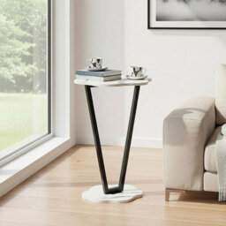 2 Tiers Marble Effect Coffee Side End Table Sofa Bedside Side - thumbnail 3