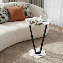 2 Tiers Marble Effect Coffee Side End Table Sofa Bedside Side - thumbnail 1